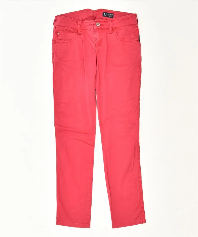 ARMANI JEANS Womens Skinny Casual Trousers W26 L28 Pink Classic Trousers Solid Black