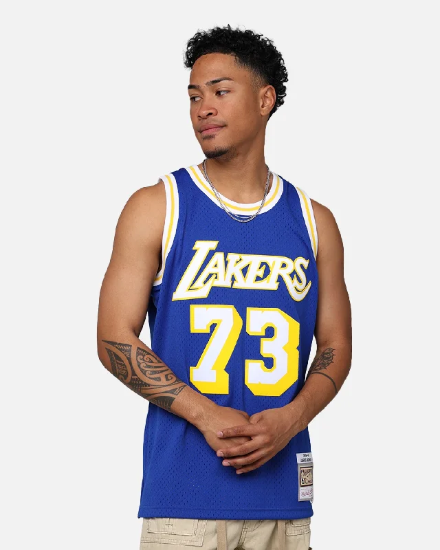 Mitchell & Ness Los Angeles Lakers Dennis Rodman 1998-99 College Twist Swing Jersey Blue/Yellow Pure White Jersey Tee