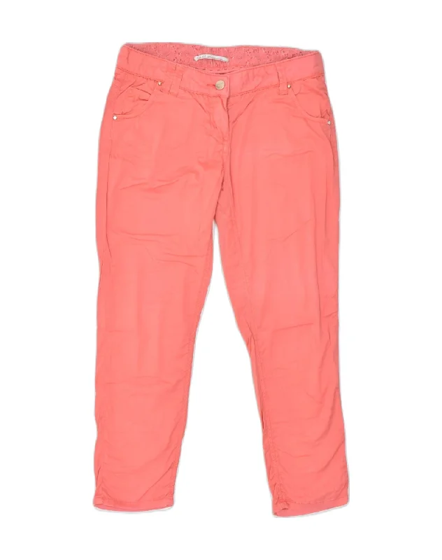 GAUDI Womens Tapered Cropped Trousers IT 42 Medium W30 L25 Pink Cotton Chinos Cotton Straight Leg GAUDI Womens Tapered Cropped Trousers IT 42 Medium W30 L25 Pink Cotton Chinos Cotton Straight Leg