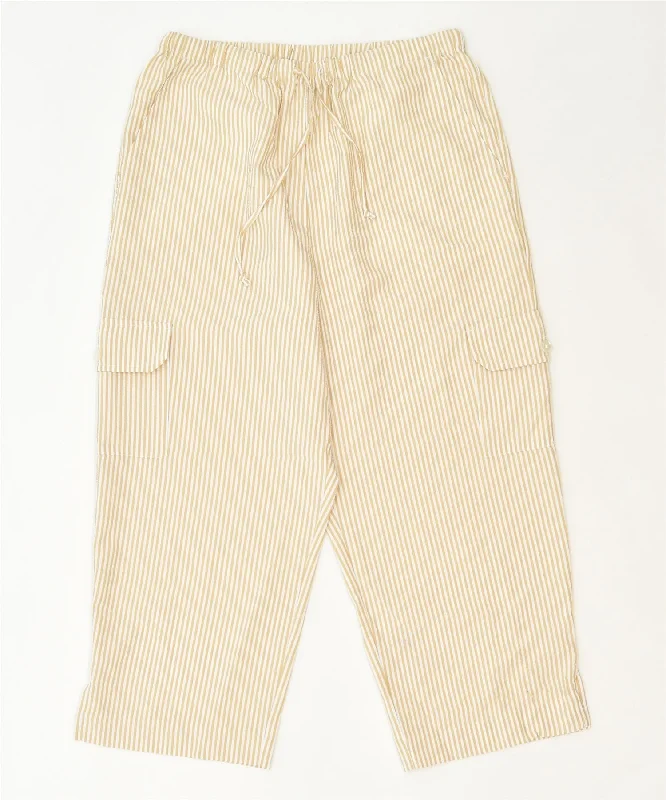 ORVIS Womens Capri Cargo Trousers Medium W30 L23 Beige Polyester Classic Chinos Cotton Straight Leg