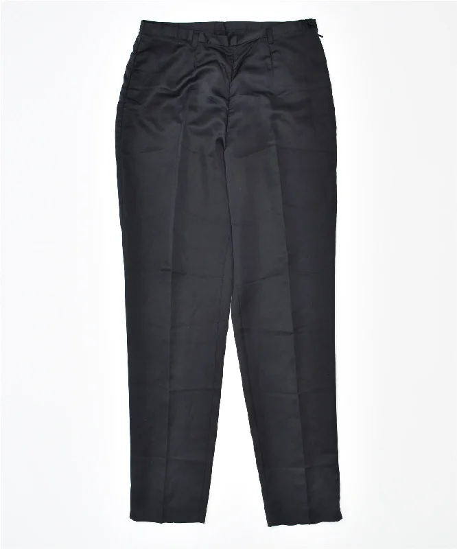 BENETTON Womens Slim Casual Trousers IT 44 Medium W28 L29 Black Polyester Trousers Chinos Classic