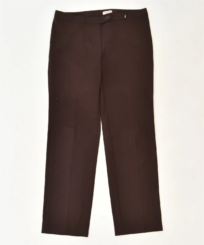 MAX& CO Womens Straight Suit Trousers IT 44 Medium W33 L31 Brown Polyester Trousers Handmade Artisanal
