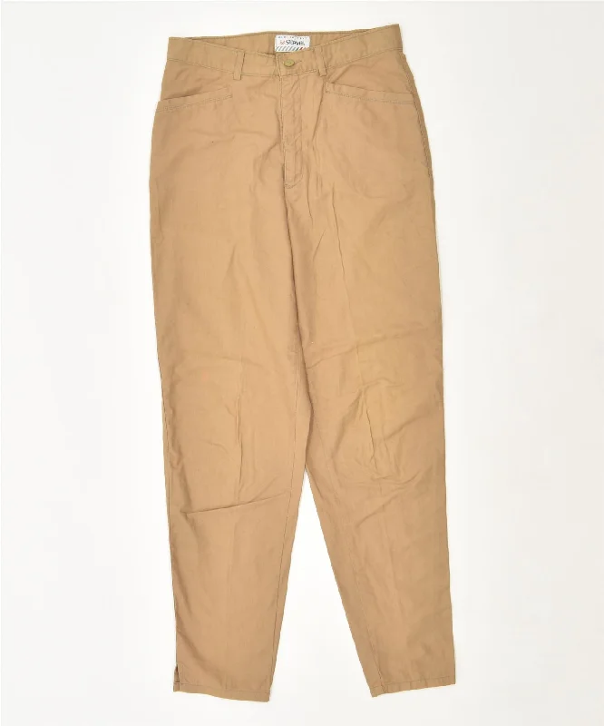 STEFANEL Womens Slim Casual Trousers IT 44 Medium W28 L28 Brown Cotton Trousers stylish elegant