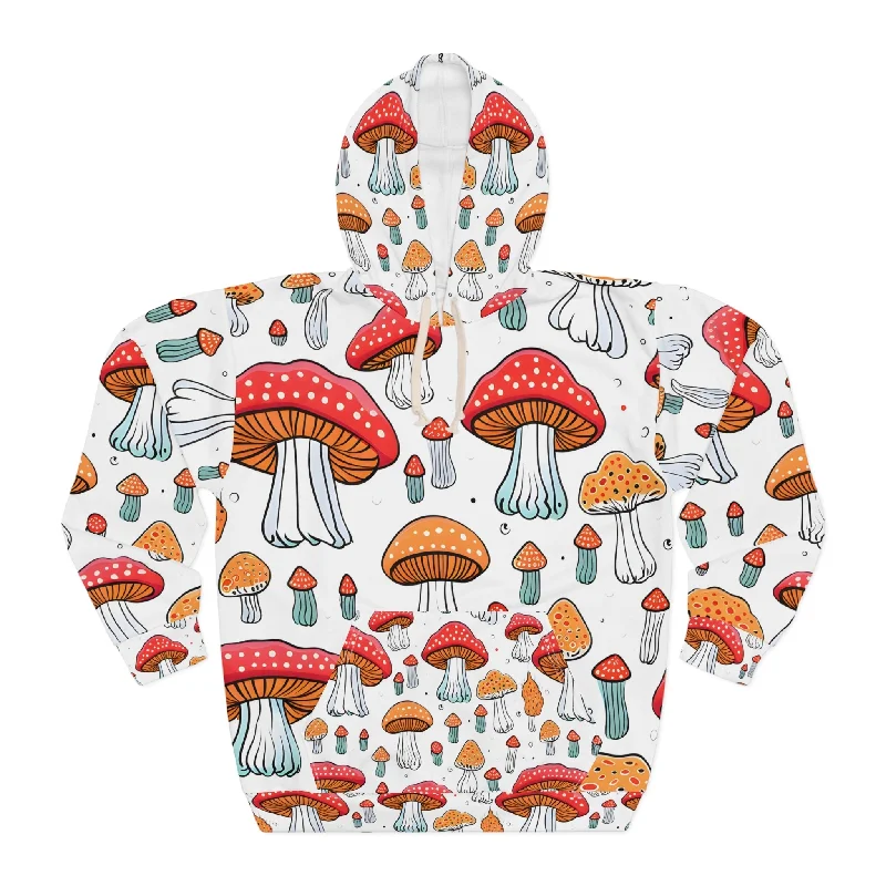 Mushroom Pie Delight Unisex Pullover Hoodie Hoodie with Exposed Zipper Edgy Industrial