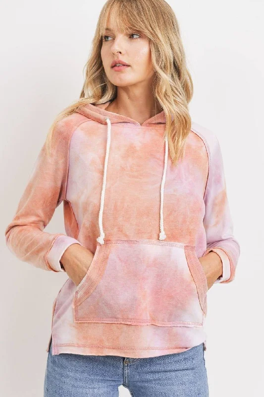 Baby Fleece Tie Dyed Front Pocket Detailed Ls Hoodie Top Hoodie with Embroidery Detailed Premium Baby Fleece Tie Dyed Front Pocket Detailed Ls Hoodie Top Hoodie with Embroidery Detailed Premium