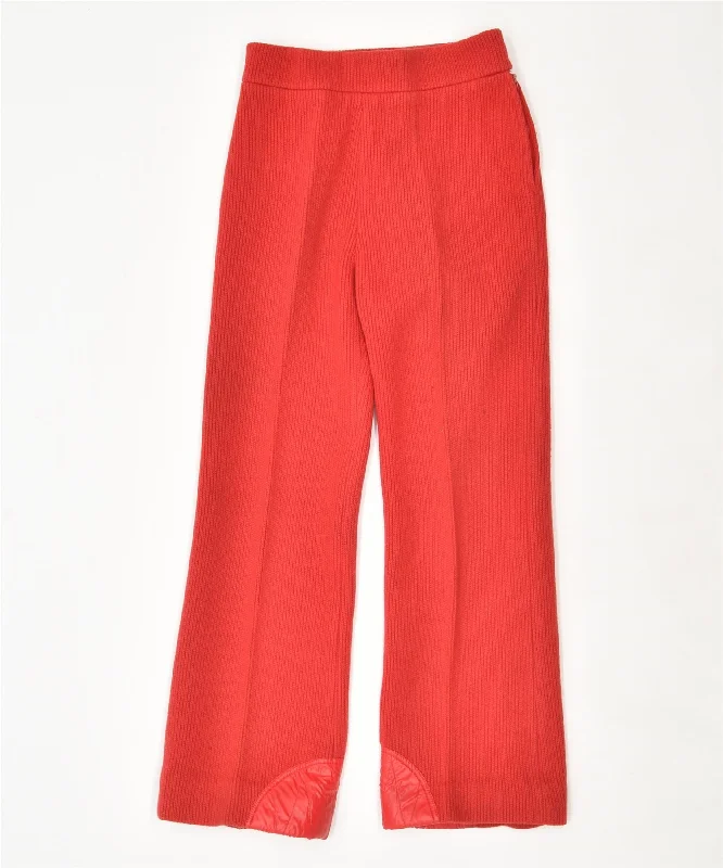 COLMAR Womens Straight Casual Trousers IT 46 Large W26 L30 Red Trousers Sale Discount