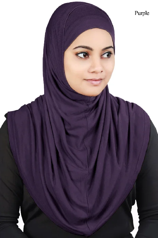 Two Piece Al-Amira Purple Viscose Jersey Hijab Maximalist Jersey Tee
