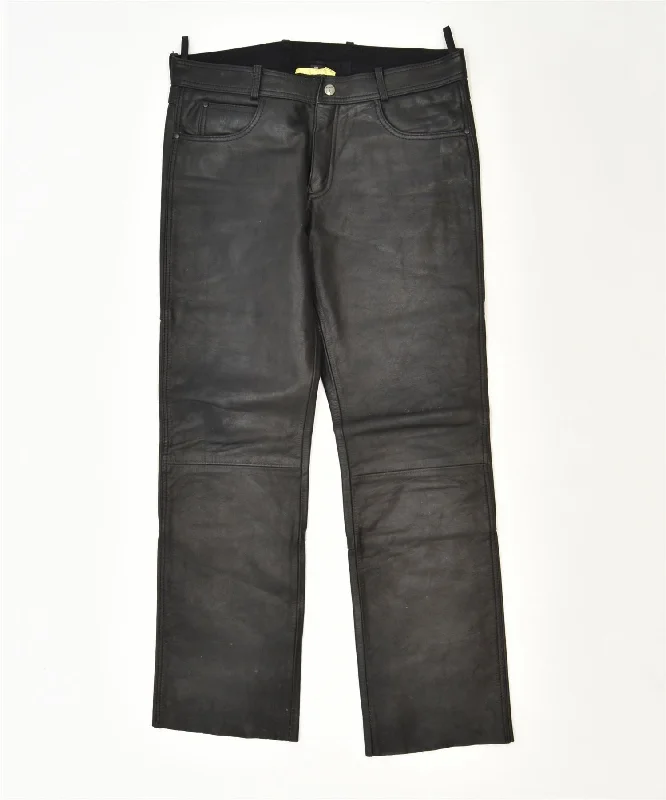 HIGHWAY 1 Womens Slim Trousers IT 48 XL W32 L31 Black Biker Chinos Cotton Straight Leg