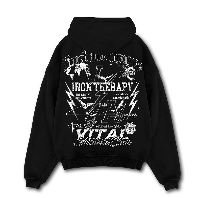 Relentless Oversized Heavyweight Hoodie - Emblem Cotton Hoodie Fleece Lining Warmth