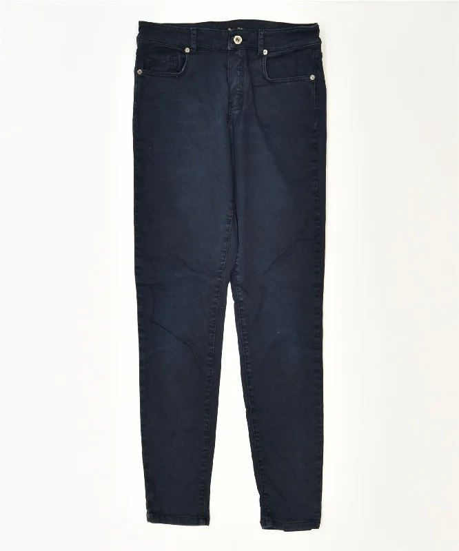 MASSIMO DUTTI Womens Casual Trousers US 6 Medium W29 L29 Navy Blue Trousers Lace Delicate