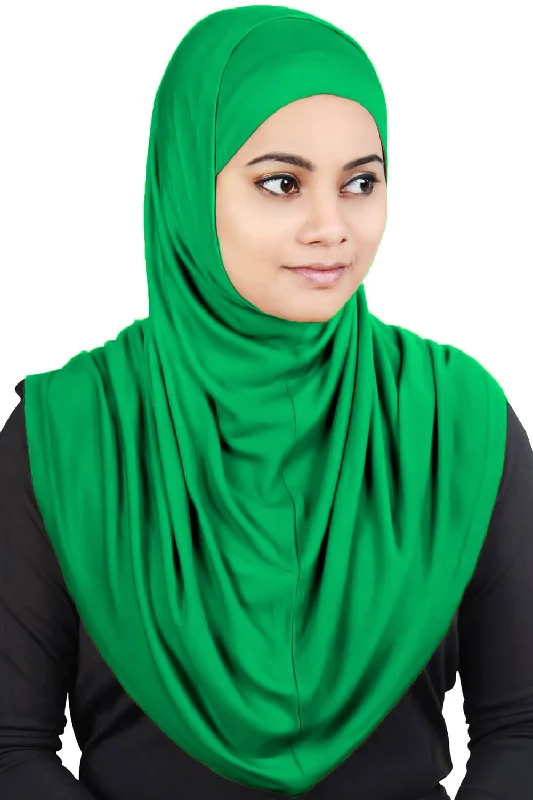 Two Piece Al-Amira Emerald Viscose Jersey Hijab Bamboo Jersey Tee