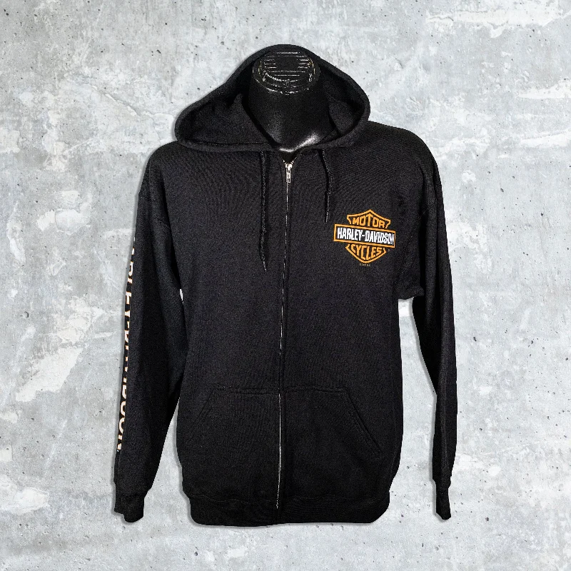 Wildfire Harley Davidson- Bar and Shield Zip Up Hoodie Hoodie with Hood Adjustable Protection