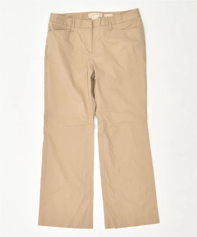 MICHAEL KORS Womens Straight Casual Trousers US 8 Medium W32 L29 Beige Trousers Harem Relaxed Fit