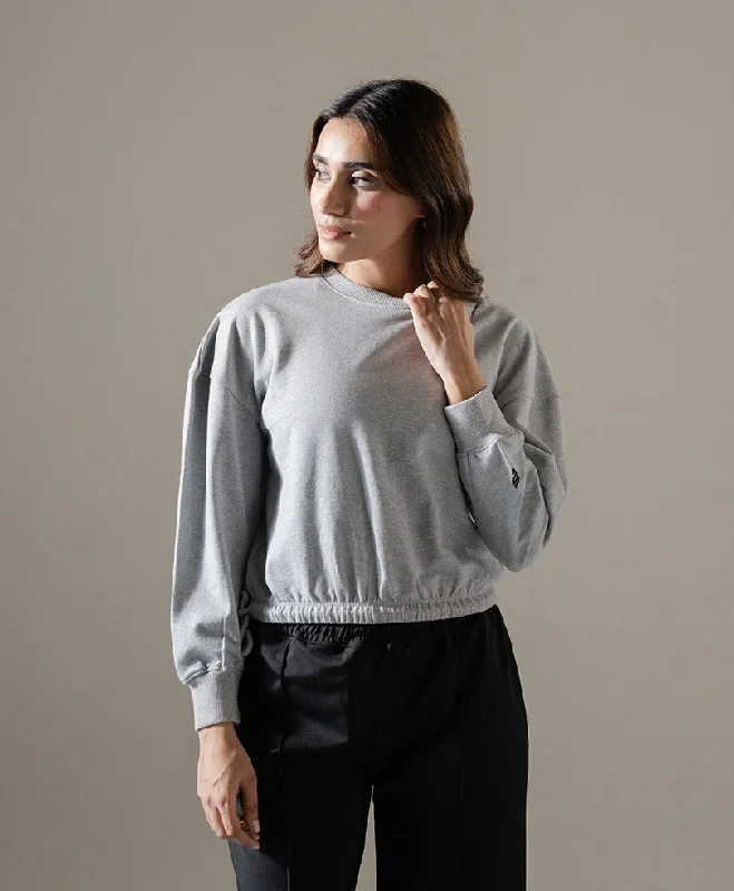 Grey Adjustable Sweatshirt (Women) Hoodie with Print Artistic Unique