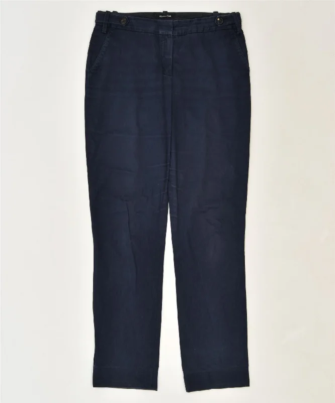 MASSIMO DUTTI Womens Slim Chino Trousers W30 L32 Navy Blue Cotton Classic Trousers Bestseller Popular