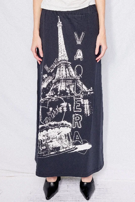 Black Paris Jersey Skirt Lightweight Jersey Top