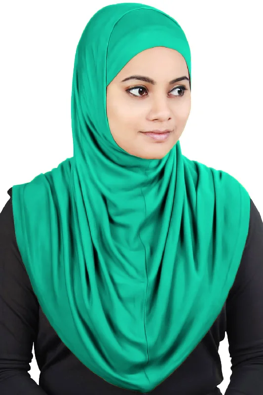 Two Piece Al-Amira Aqua Green Viscose Jersey Hijab Modern Jersey Tee