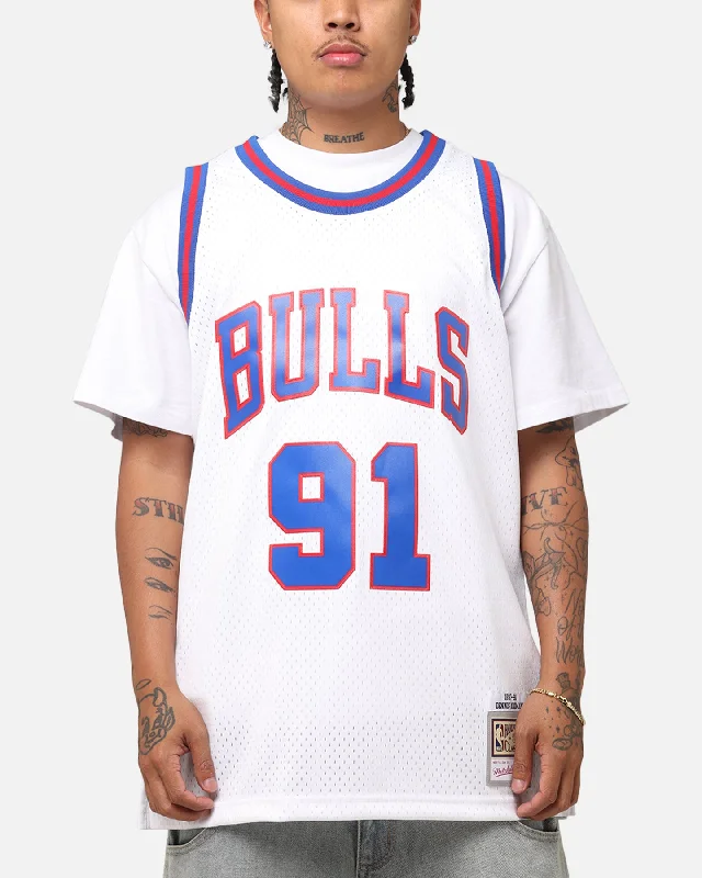 Mitchell & Ness Chicago Bulls Dennis Rodman #91 'Flags Collection' Jersey White Solid Color Jersey Shirt