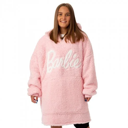 Barbie Womens/Ladies Sherpa Hoodie Blanket Hoodie with V-Neck Classic Versatile