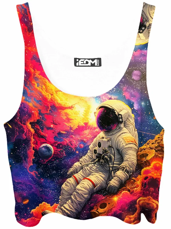 Astro Journey Crop Top Ribbed Striped Patterned