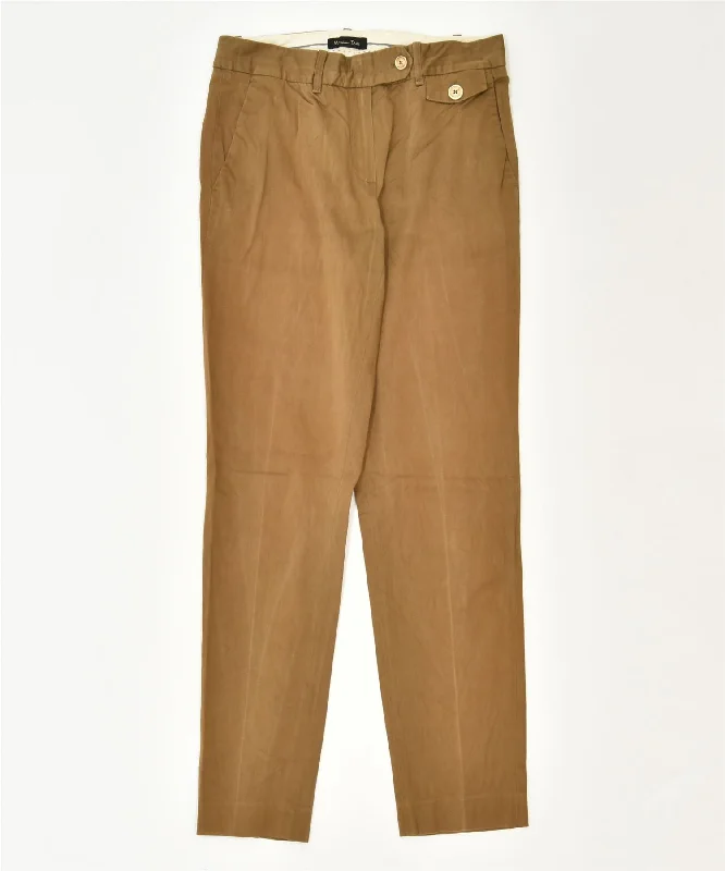 MASSIMO DUTTI Womens Slim Chino Trousers US 4 Small W28 L29 Brown Trousers luxurious premium