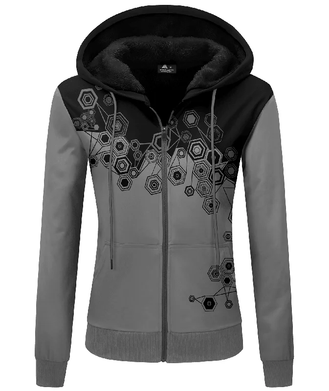 Women's Black Gray Full Zipper Printed Hoodie-ZPK006188 Hoodie with Embroidery Detailed Premium Women's Black Gray Full Zipper Printed Hoodie-ZPK006188 Hoodie with Embroidery Detailed Premium