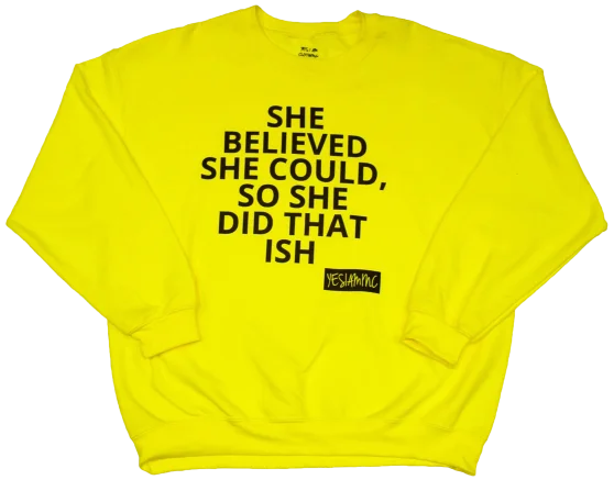 SHE DID THAT ISH Sweatshirt Hoodie with Lace Feminine Delicate