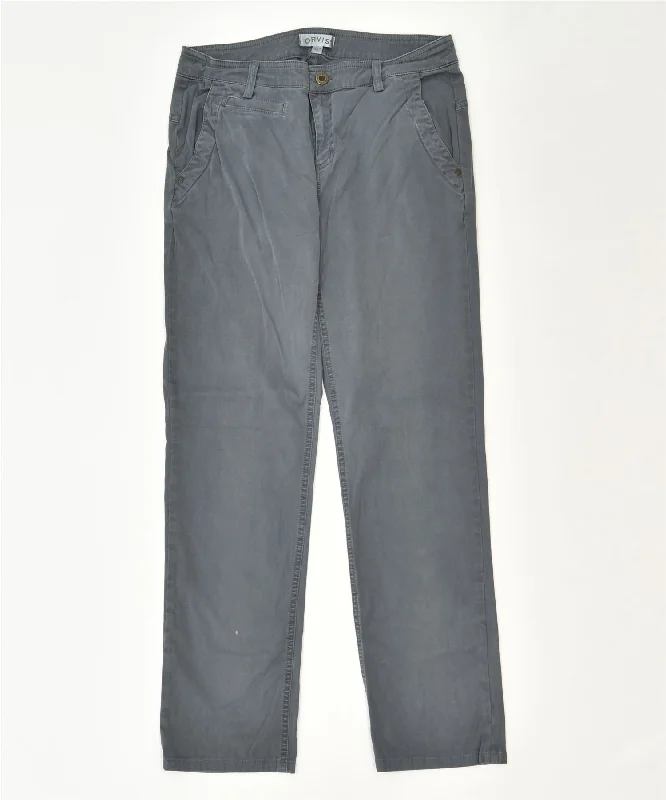 ORVIS Womens Slim Chino Trousers US 4 Small W28 L29 Grey Cotton Classic Trousers Elastic Waist Soft
