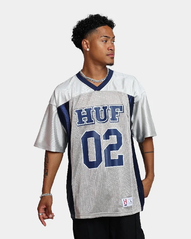 HUF Anvry Football Jersey Silver Silk Jersey Blouse