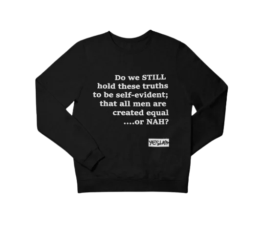 Equal Or Nah Sweatshirt Hoodie with Raw Hem Edgy Unfinished