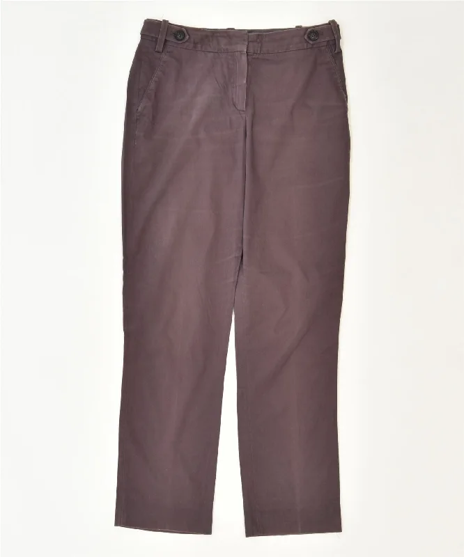 MASSIMO DUTTI Womens Straight Chino Trousers W26 L29 Brown Cotton Trousers Ceremony Elegant