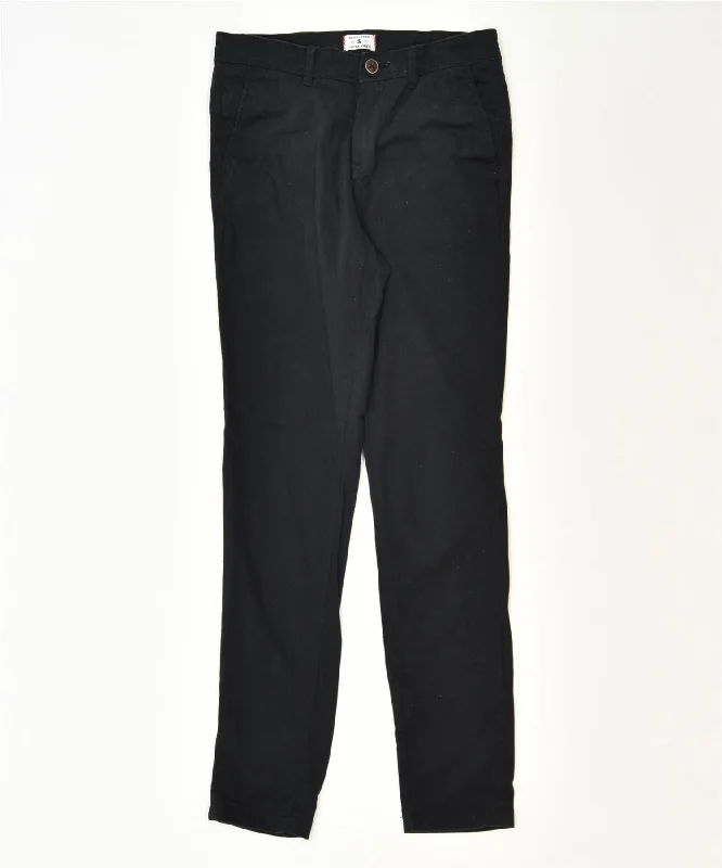 JACK & JONES Womens Marco Slim Chino Trousers W29 L32 Black Classic Trousers Leather Faux