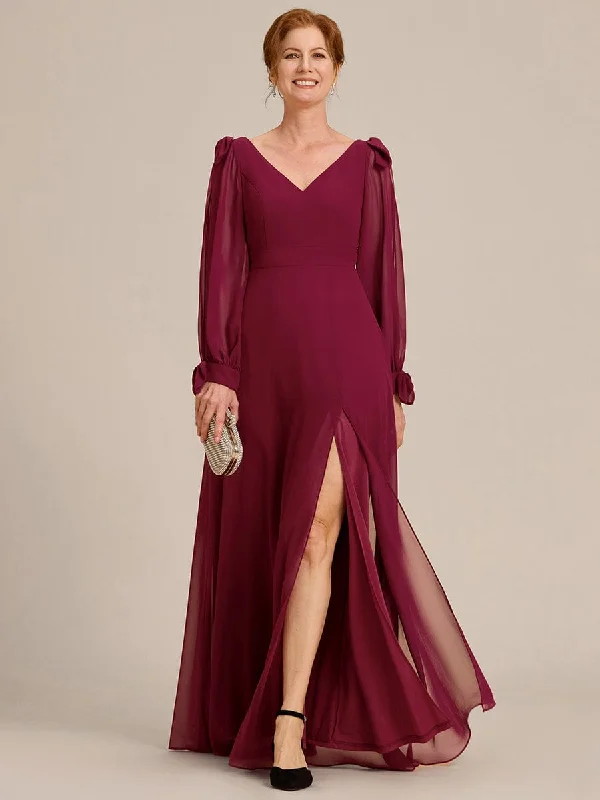 Open Lantern Sleeve A-Line Mother of the Bride Dress Tunics Stylish elegant