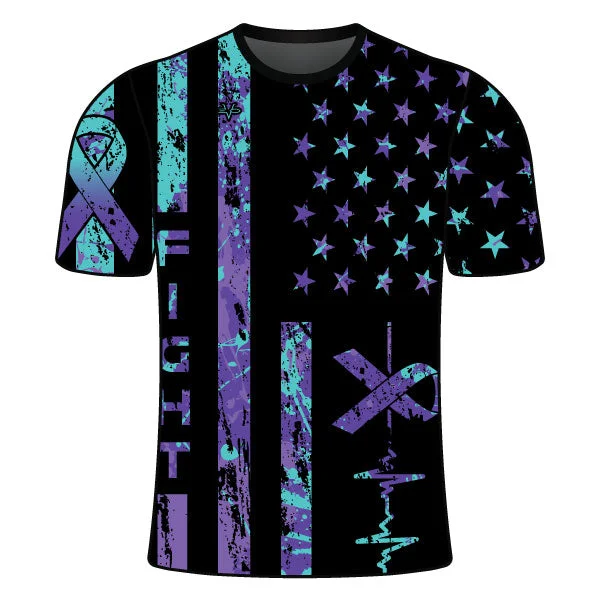 Evo9x FIGHT WITH CANCER Crew Neck Short Sleeves Jersey For Men Women's Jersey Top