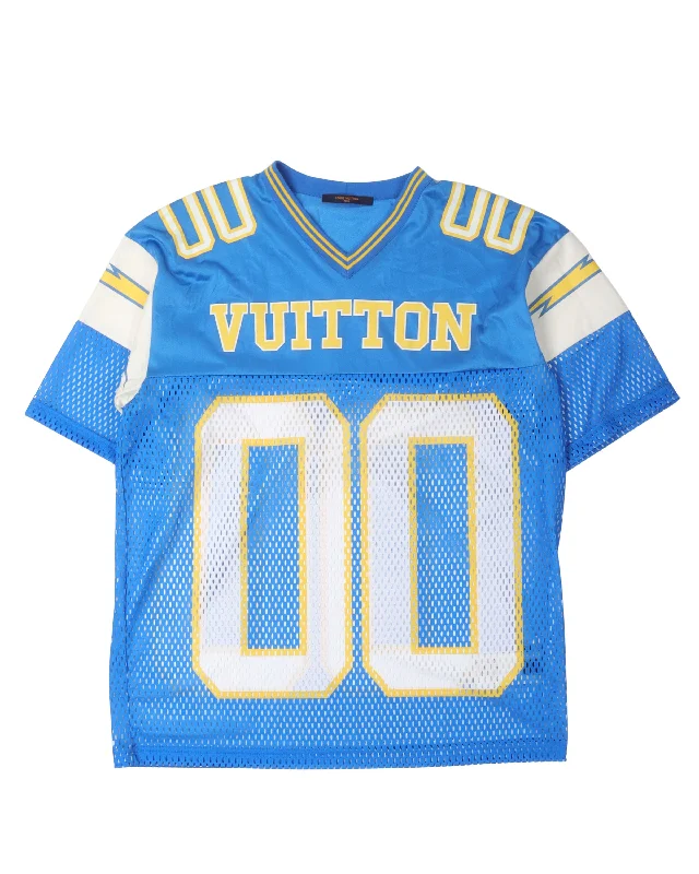 Mesh Football Jersey Scoop Neck Jersey Top