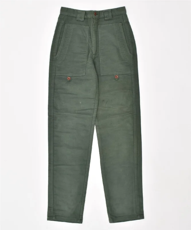 CORONA Womens Slim Chino Trousers IT 42 Medium W25 L31 Khaki Cotton Vintage Trousers Fall Fleece