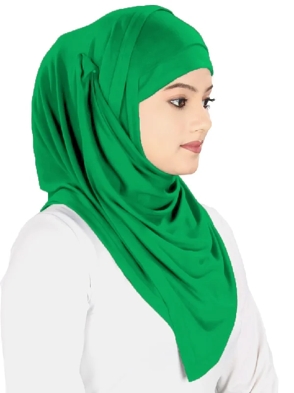 Two Piece Instant Emerald Viscose Jersey Hijab Bohemian Jersey Tee