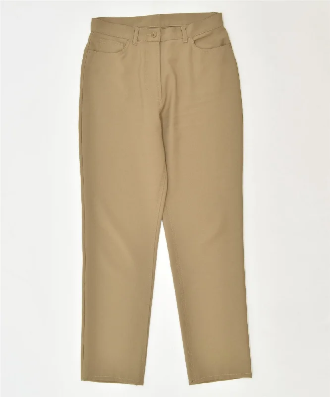 BENETTON Womens Slim Casual Trousers IT 44 Medium W30 L29 Brown Classic Trousers Flared Retro