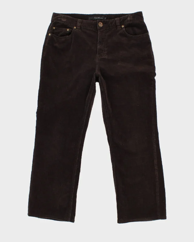 Calvin Klein Brown Corduroy Trousers - W34 L27 Trousers Hiking Durable