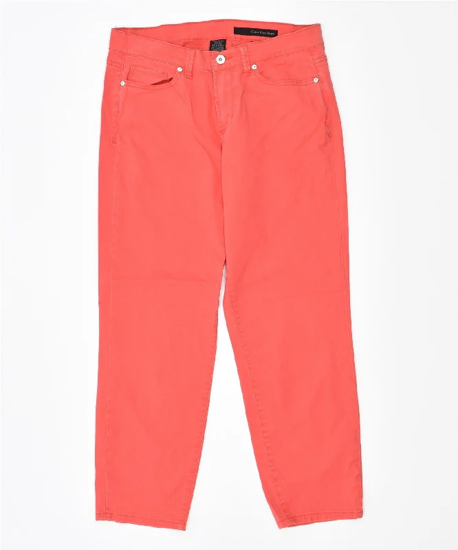 CALVIN KLEIN Womens Slim Casual Trousers W30 L25 Red Cotton Trousers Polka Dot Cute