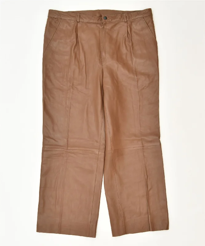 VINTAGE Womens Straight Chino Trousers IT 52 XL W34 L26 Brown Classic Trousers versatile functional