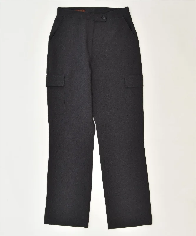LUCE DI LAMPADA Womens Straight Cargo Trousers W28 L30 Grey Classic Trousers Lace Delicate
