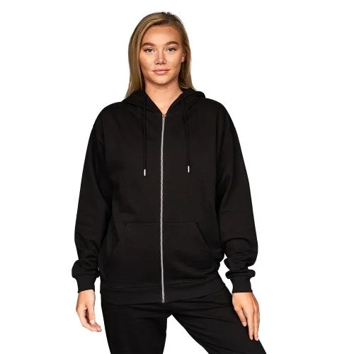 Juice Womens/Ladies Fabrica Full Zip Hoodie Hoodie with Front Slit Layering Stylish