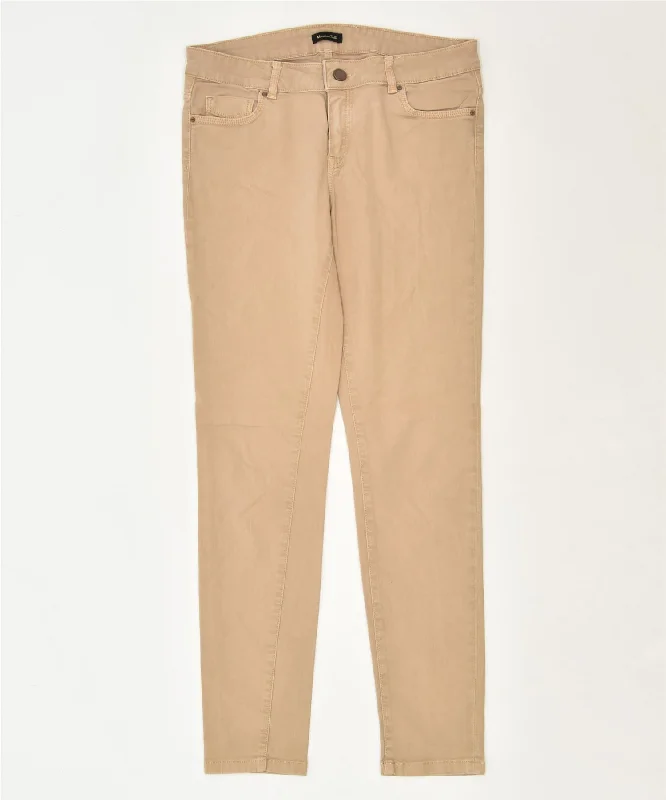 MASSIMO DUTTI Womens Skinny Casual Trousers US 8 Medium W30 L30 Brown Trousers Satin Smooth