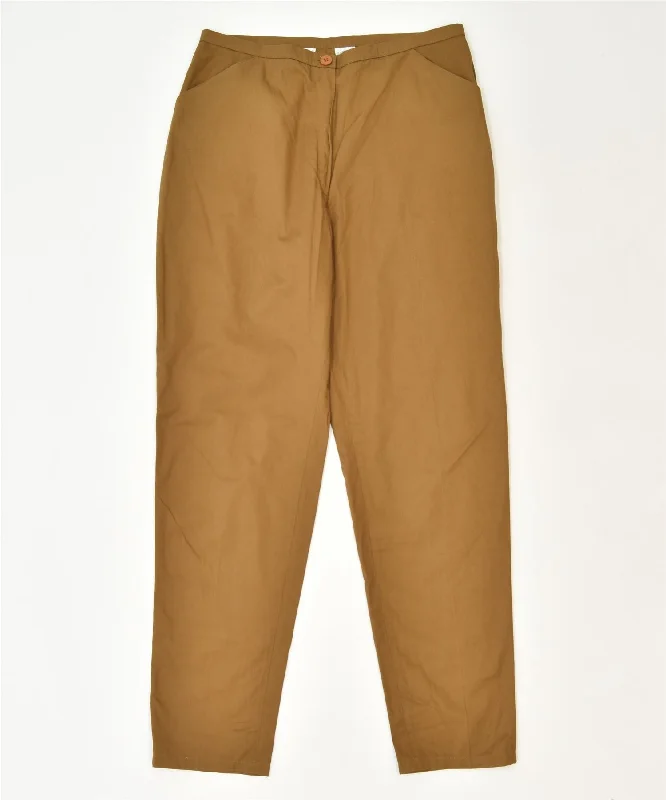 ANDREA MARE Womens Slim Chino Trousers IT 48 XL W32 L32 Brown Classic Trousers Corduroy Warm