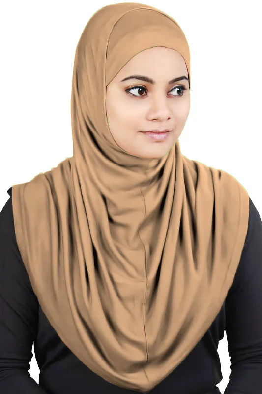 Two Piece Al-Amira Tan Viscose Jersey Hijab Vintage Jersey Tee