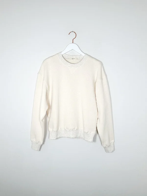 6397 - Deb Sweatshirt - Ivory Hoodie with Mock Neck Collared Structured