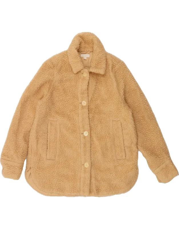 COS Womens Oversized Fleece Jacket US 2 XS Beige Cotton Faux Fur Fabric Real Fur Fabric Shearling Fabric COS Womens Oversized Fleece Jacket US 2 XS Beige Cotton Faux Fur Fabric Real Fur Fabric Shearling Fabric