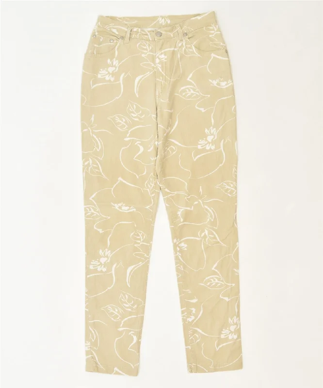 TEN YARDS Womens Slim Casual Trousers IT 46 Large W29 L31 Beige Cotton Trousers Exclusive Limited