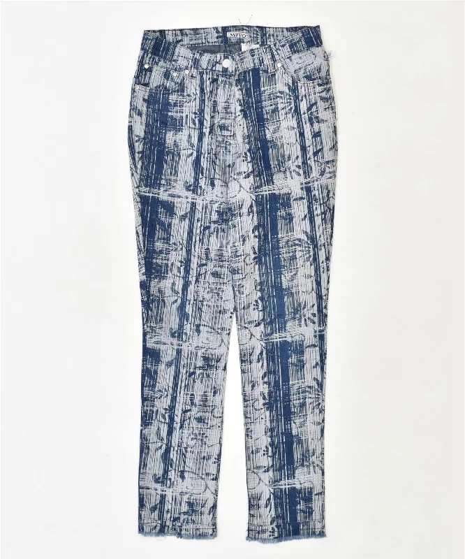 SVEVO Womens Slim Casual Trousers IT 44 Medium W28 L27 Navy Blue Cotton Trousers chic fashionable